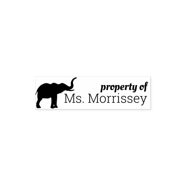Property of Personalised Elephant Self-inking Stamp (Design)