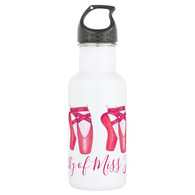Property of Pink Ballet Pointe Toe Dance Slipper 532 Ml Water Bottle (Front)