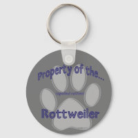 Property of Spoiled Rotten Rottweiler Keychain