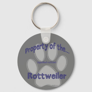 Property of Spoiled Rotten Rottweiler Keychain