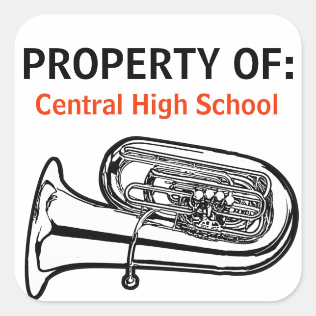 Property Of stickers for band instrument cases (Front)