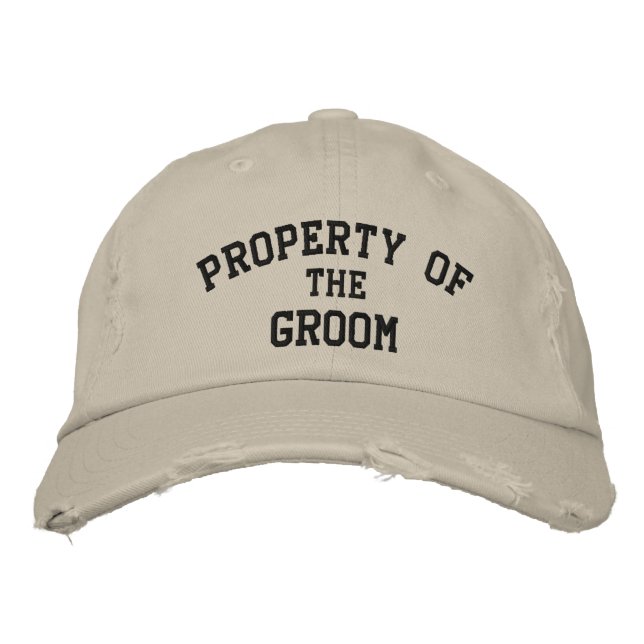 Property of the Groom Embroidered Wedding Hats (Front)