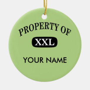 Property of XXL Your Name Ceramic Tree Decoration