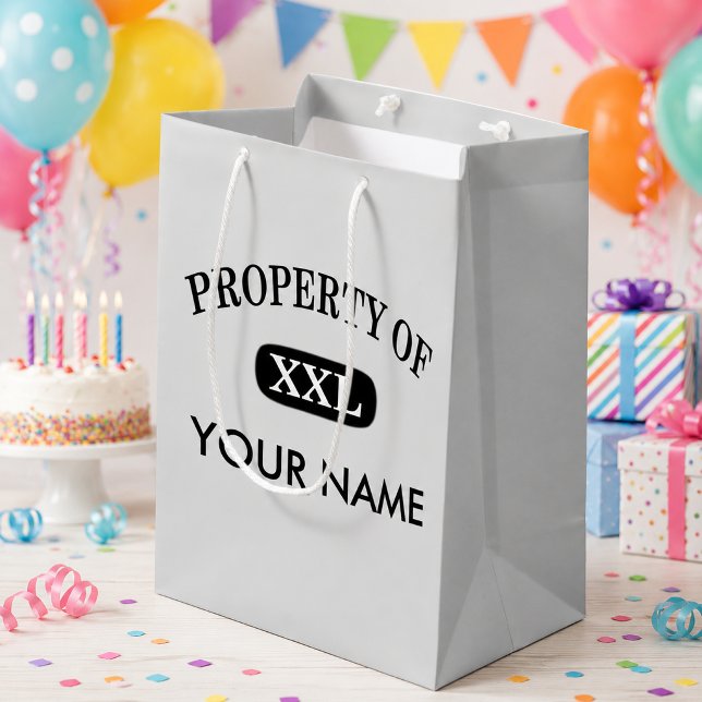 Property of XXL Your Name Medium Gift Bag (Property of XXL Your Name Medium Gift Bag)