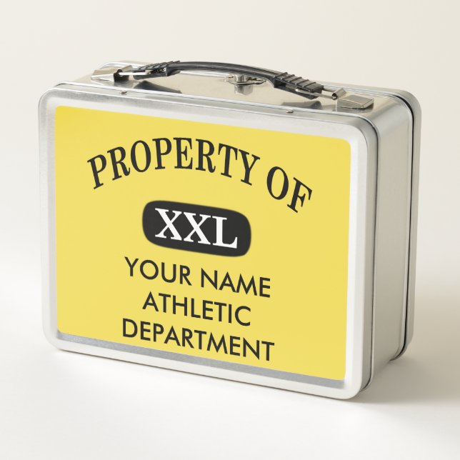 Property of XXL Your Name Metal Lunch Box (Back)
