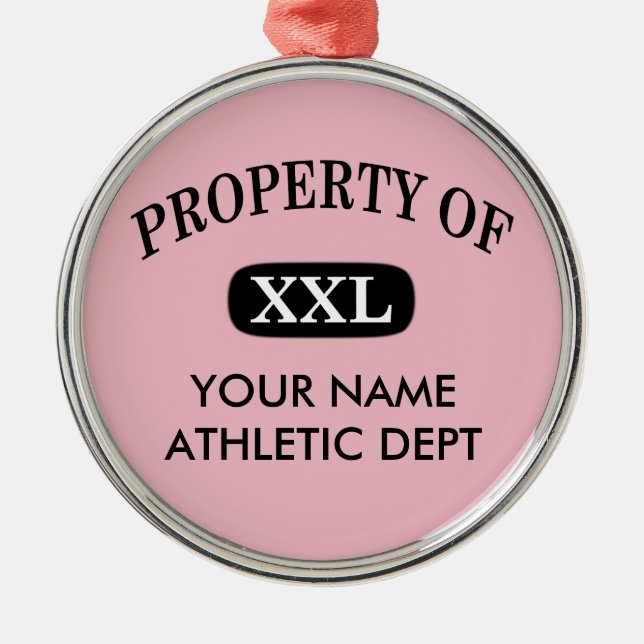 Property of XXL Your Name Metal Tree Decoration (Front)