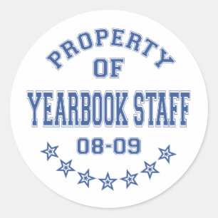 Property OF Yearbook Staff Classic Round Sticker