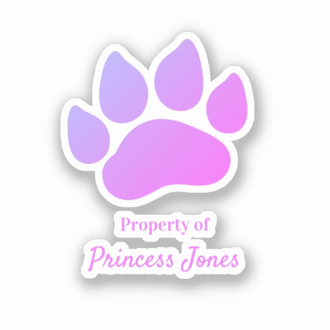 Property of Your Dog's Name Customisable Decal  (Front)