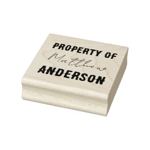 Property Of Your Name   Personalised Rubber Stamp 