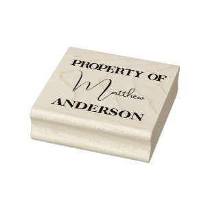 Property Of Your Name Personalised Rubber Stamp
