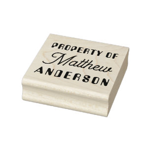 Property Of Your Name   Personalised Rubber Stamp