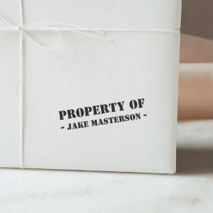 Property Of Your Name   Personalised Rubber Stamp