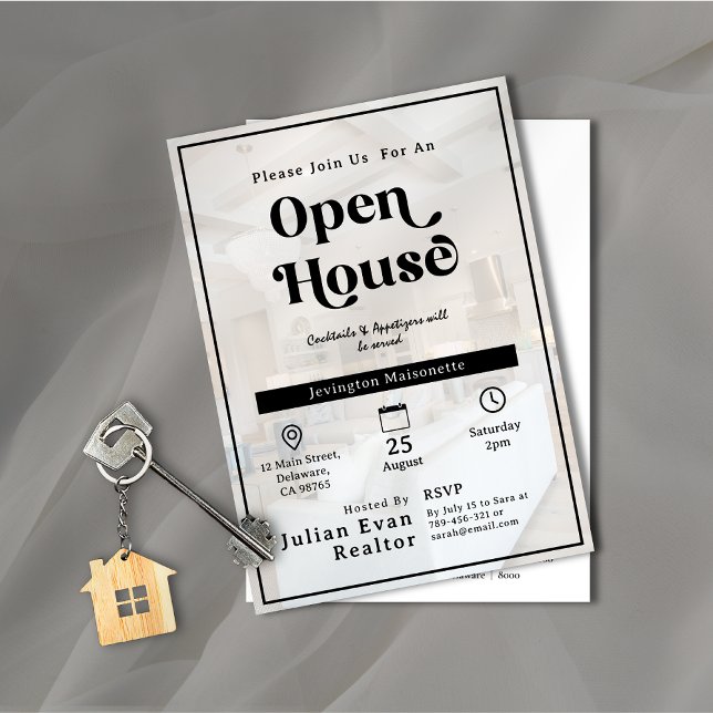 Property Photo Background Typography Open House Invitation (Property Photo Background Typography Open House Invitation)