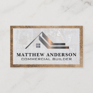 Property Real Estate Logo Marble Leather Business Card