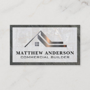 Property Real Estate Logo   Marble Slate Business Card