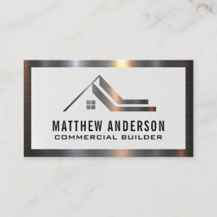  Property Real Estate Logo    Metal Trim Business  Business Card