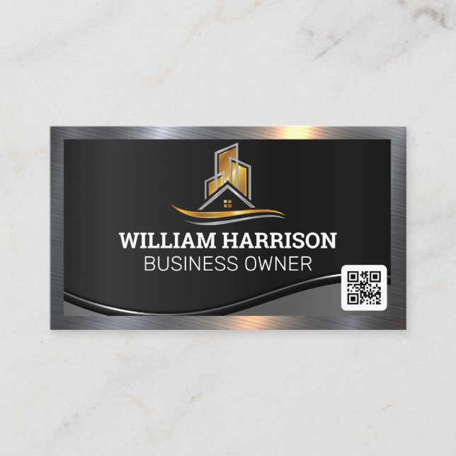 Property Real Estate Logo | QR Code Business Card (Front)