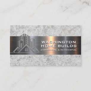 Property Real Estate   Metallic Brushed Business Card