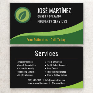 Property Services Landscaping Lawn Service Business Card