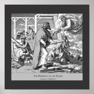 Prophecy Of Flood Genesis Vintage Religious Poster