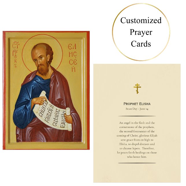 Prophet Elisha Orthodox Christian Prayer Card (Creator Uploaded)