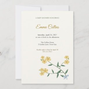 Prophet Flower Yellow Baby Shower Invitation