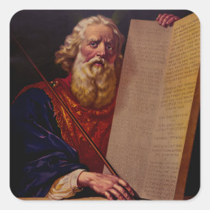 Prophet Moses on Mount Sinai – High-Fidelity Epic  Square Sticker