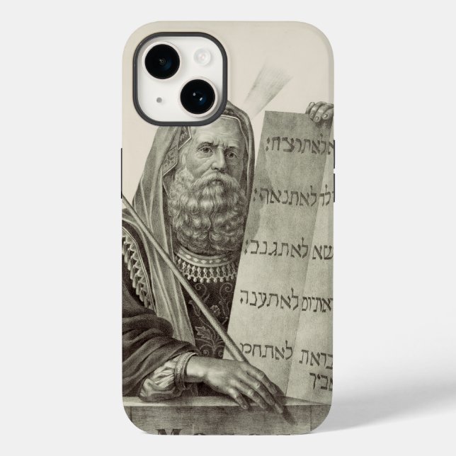 Prophet Moses with the Tablets of the Law Case-Mate iPhone Case (Back)
