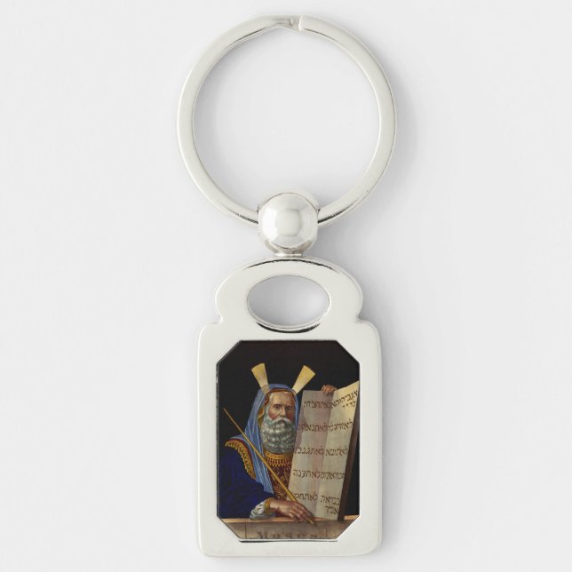 Prophet Moses with the Tablets of the Law  Key Ring (Front)