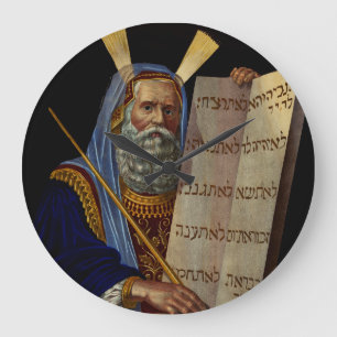 Prophet Moses with the Tablets of the Law  Large Clock