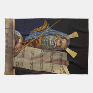 Prophet Moses with the Tablets of the Law  Tea Towel