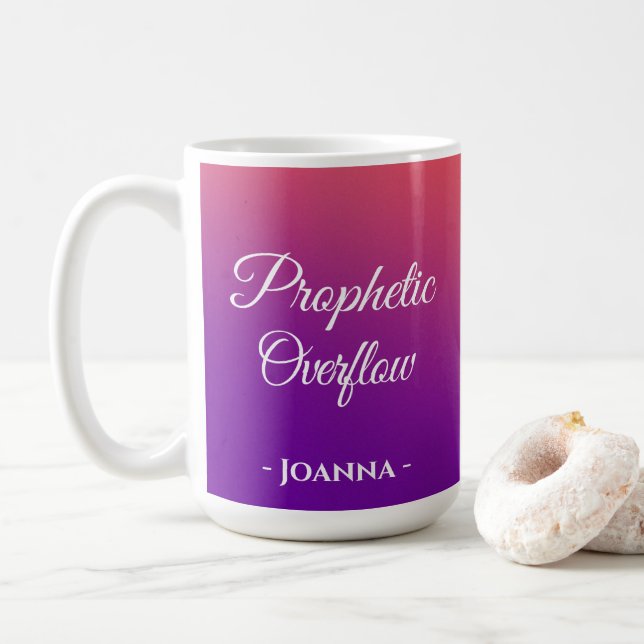 Prophetic Overflow Personalised Purple & Red Mug (With Donut)