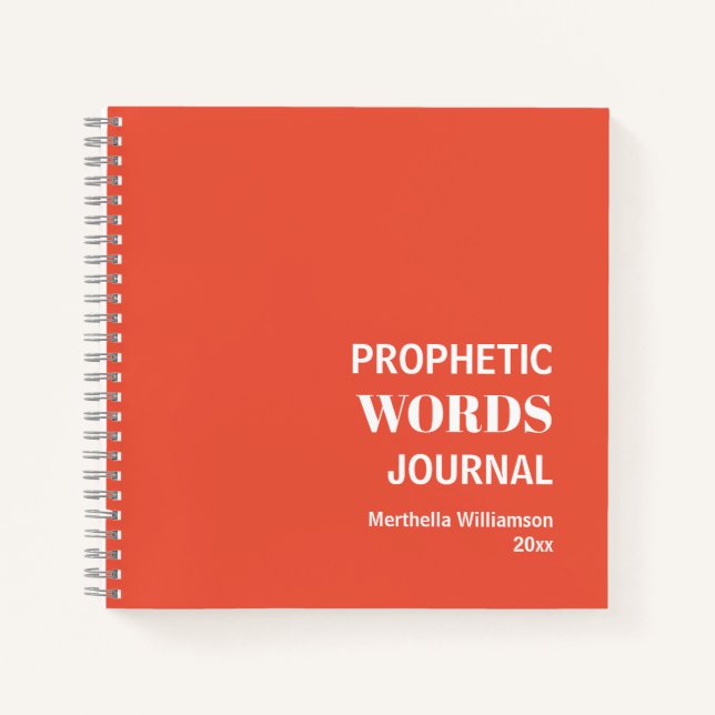 Prophetic Words Personalised Prayer Journal (Front)
