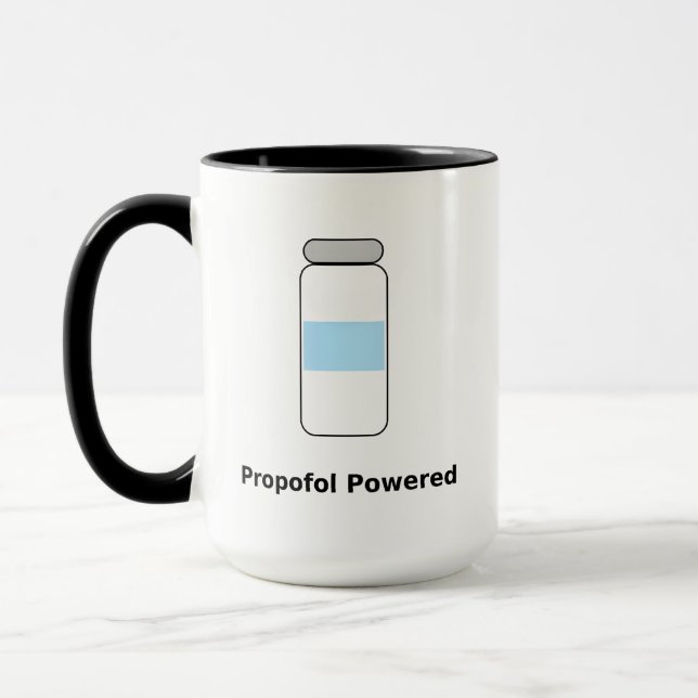 Propofol Powered – Funny Anesthesiologist Humor Mug (Left)