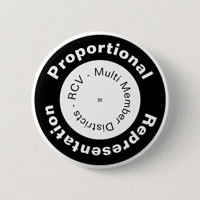 Proportional Representation circular button (Front)