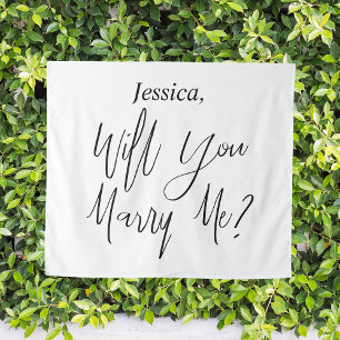Proposal Backdrop Custom Name Will You Marry Me Tapestry