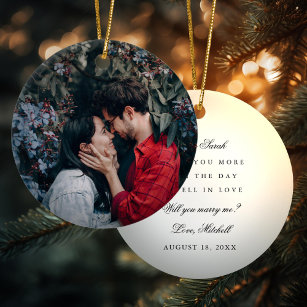 Proposal Couples Photo Ornament & Personal Message