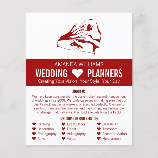 Proposal Design, Wedding Event Planner Advertising Flyer (Front)