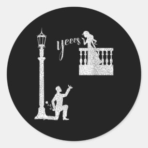 Proposal Engagement Wedding Funny For Bride And Gr Classic Round Sticker