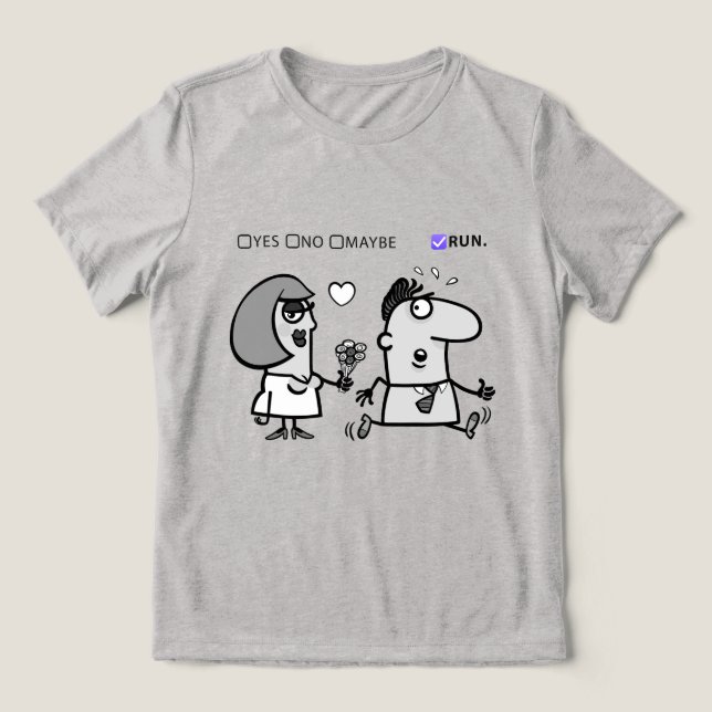 Proposal Gone Wrong – Funny Cartoon Design Tri-Blend Shirt (Design Front)