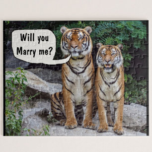 Proposal jigsaw tigers cat wedding puzzle