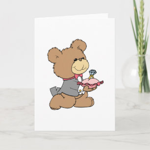 proposal or ring bearer teddy bear design card
