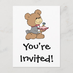 proposal or ring bearer teddy bear design invitation