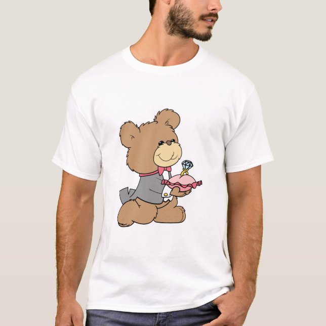 proposal or ring bearer teddy bear design T-Shirt (Front)