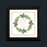 Proposal Red Rose Gold Merry Christmas Wreath Gift Box<br><div class="desc">"Proposal Red Rose Gold Merry Christmas Wreatht gift box, Will You Marry Me?." What a fun way to present your bride-to-be with her engagement ring! Elegant, hand painted watercolor Christmas wreath with pine cones, holly leaves and berries with forest gathered foliage was created by Audrey Jeanne Roberts, an internationally known...</div>