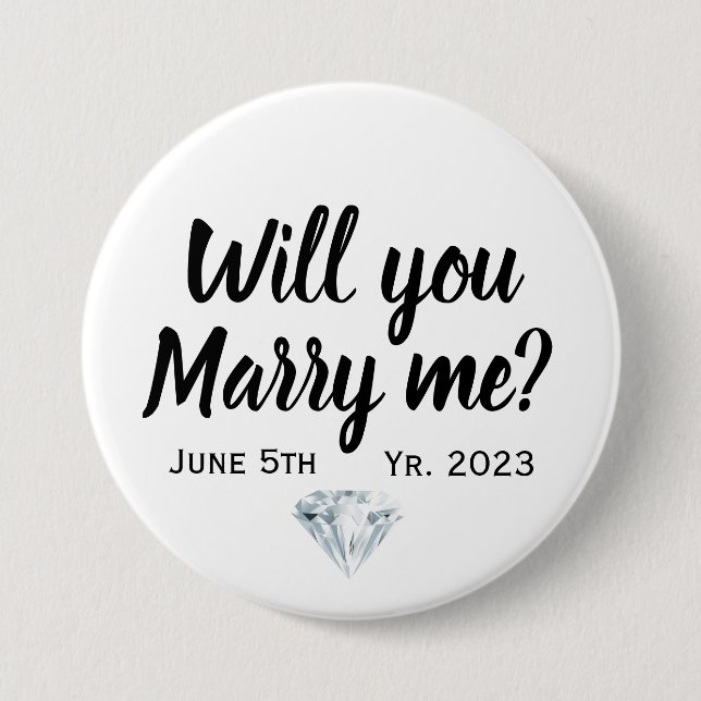 Proposal will you marry me  7.5 cm round badge (Front)