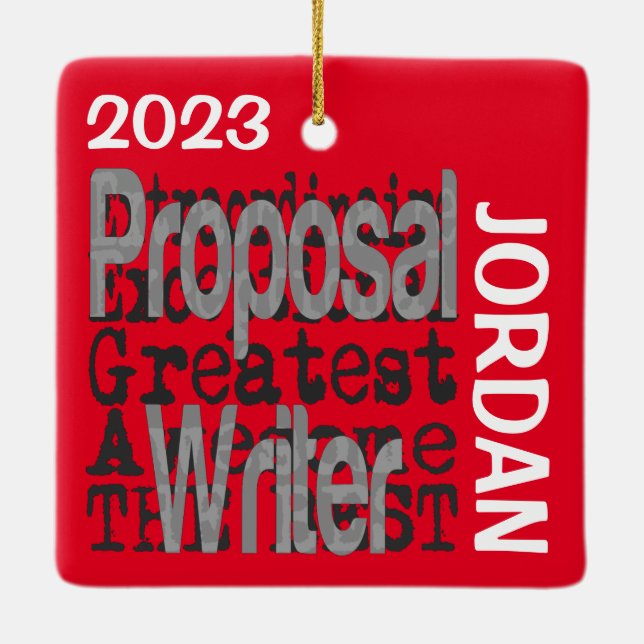 Proposal Writer Extraordinaire CUSTOM Ceramic Ornament (Back)
