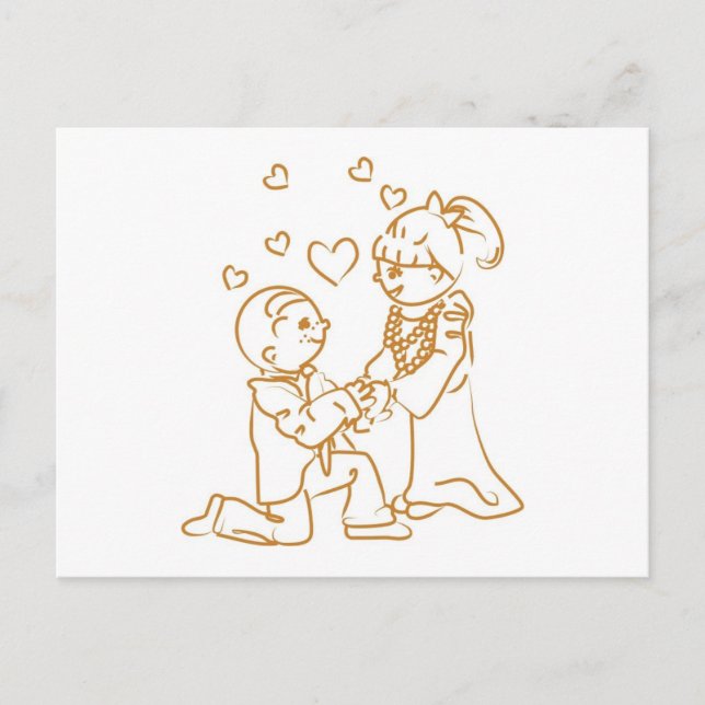 Proposing On One Knee Postcard (Front)