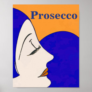 Prosecco, Abstract Woman Face Poster