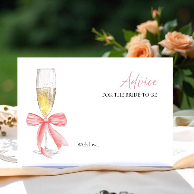 Prosecco Bridal Shower Advice for the Bride Card (Creator Uploaded)